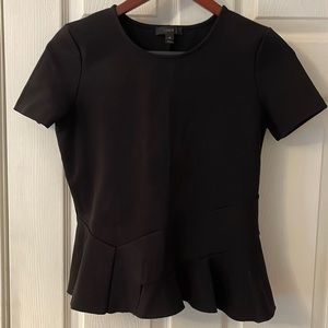 Jcrew peplum black top XS